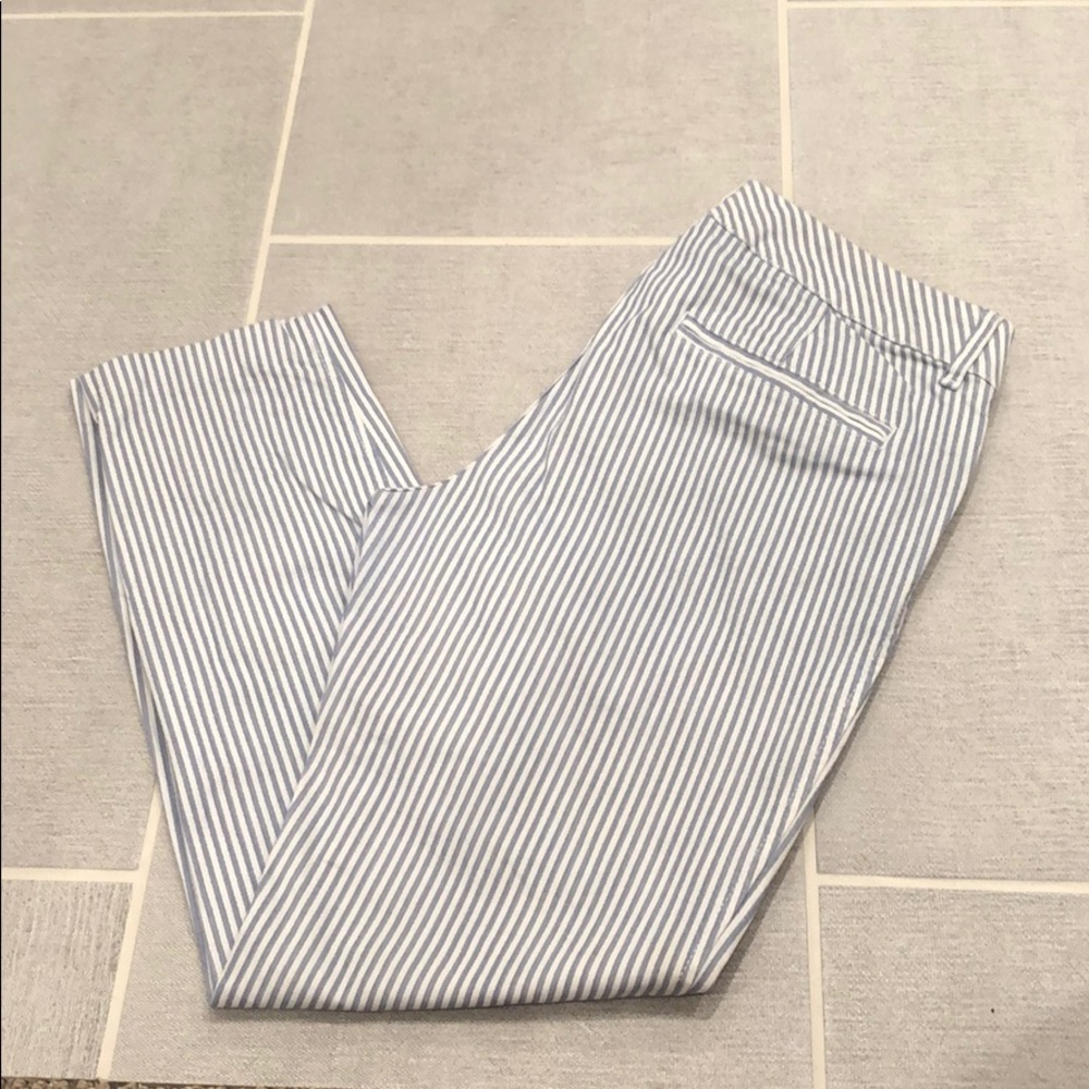Blue and white stripped pixie pants